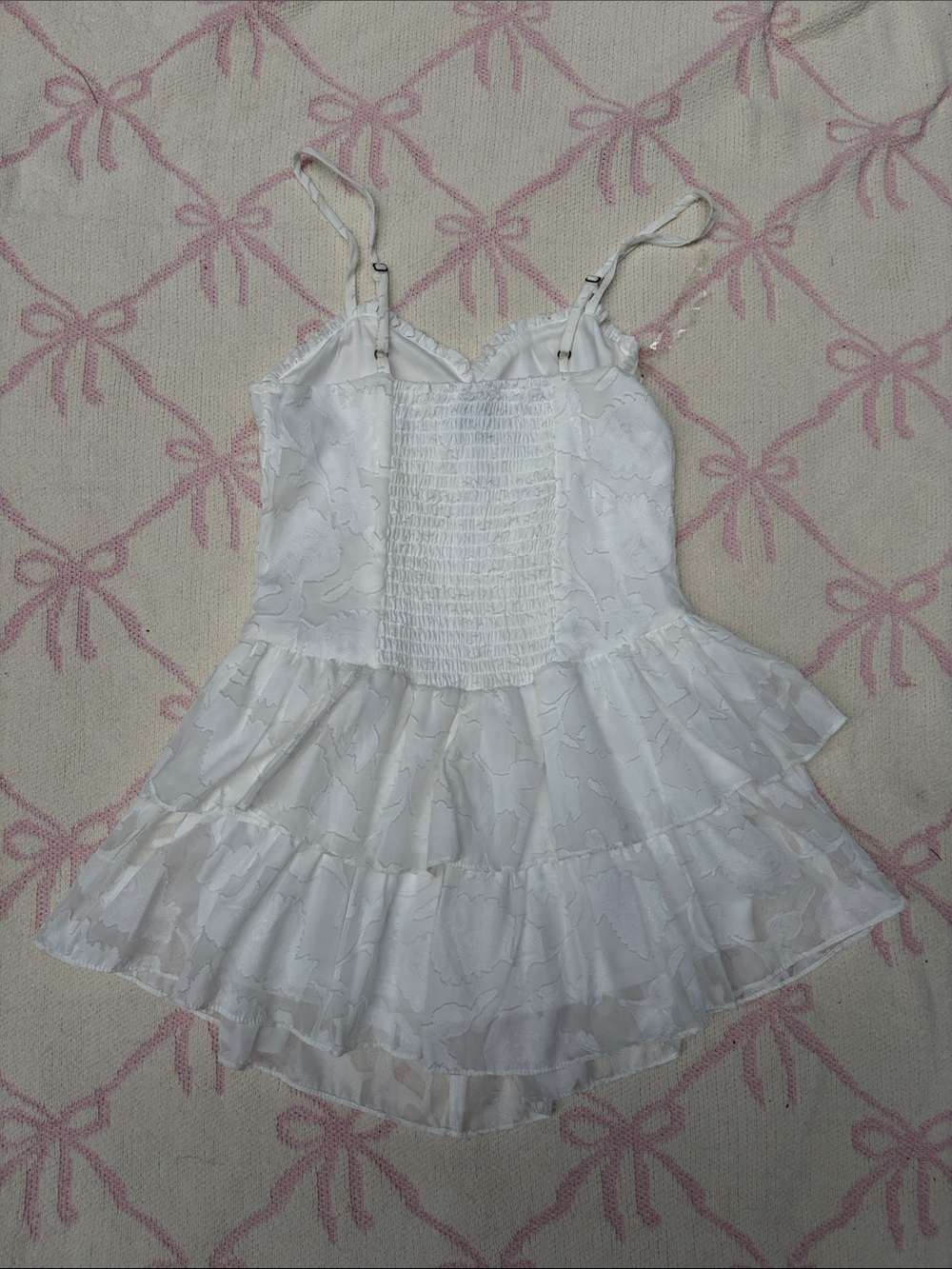 White Ruffle Layer Dress - Picture 2 of 8